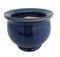 Self Watering Glazed Ceramic Pot plus Felt Feet - Blue - 6 1/2" x 5"